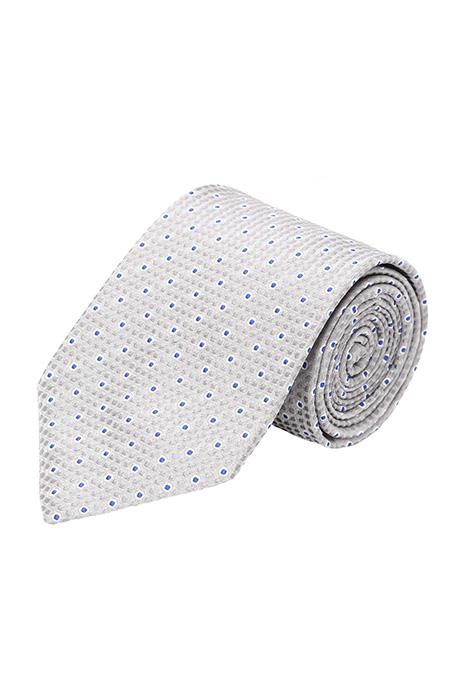 Grey Patterned Silk Tie