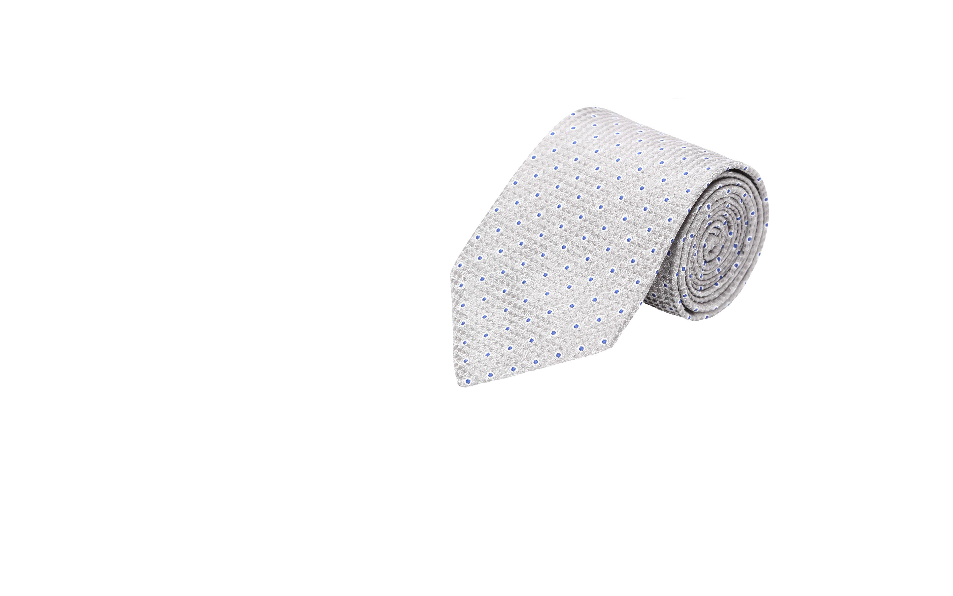 Grey Patterned Silk Tie