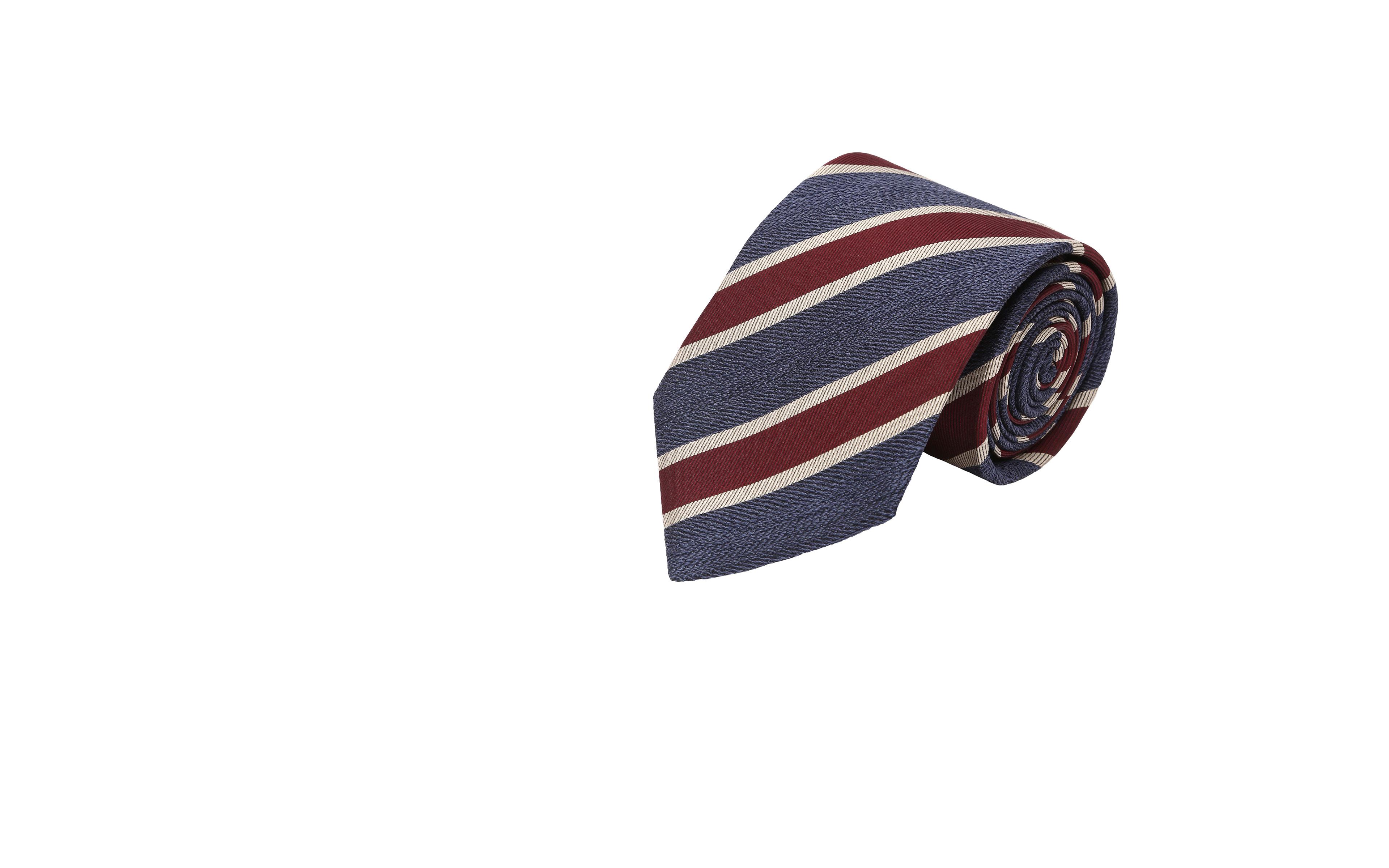 Navy & Burgundy Silk Tie