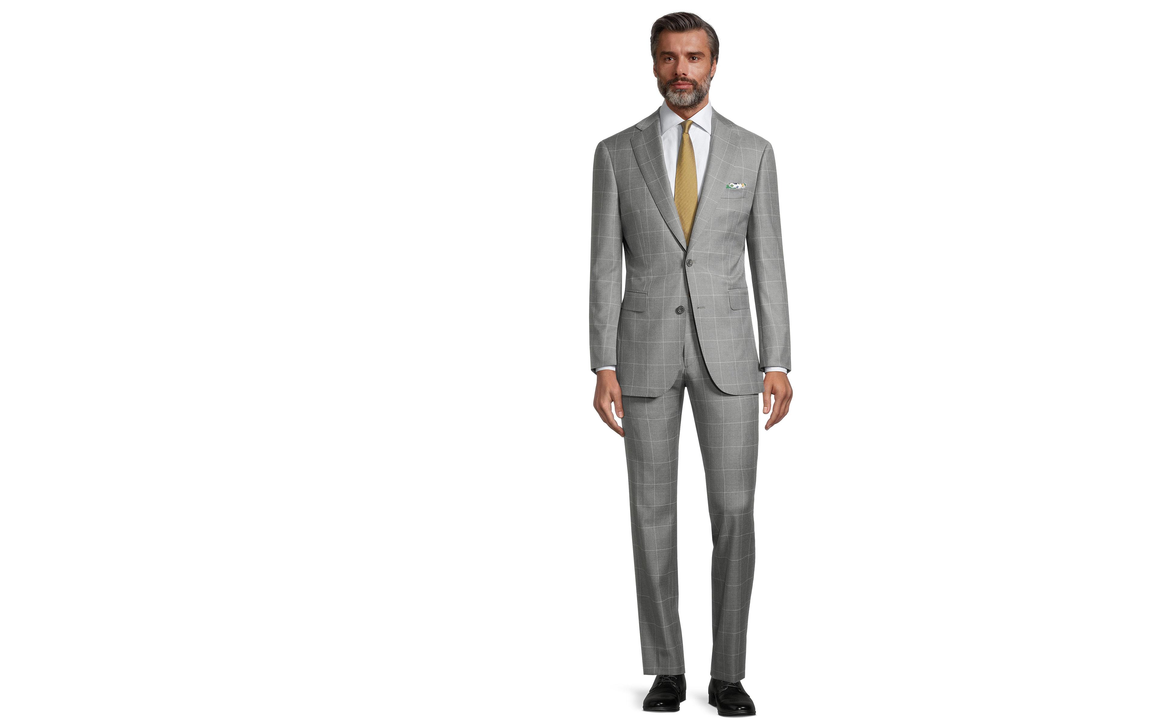 Grey Windowpane Suit