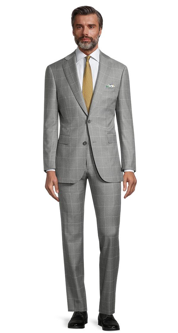 Grey Windowpane Suit