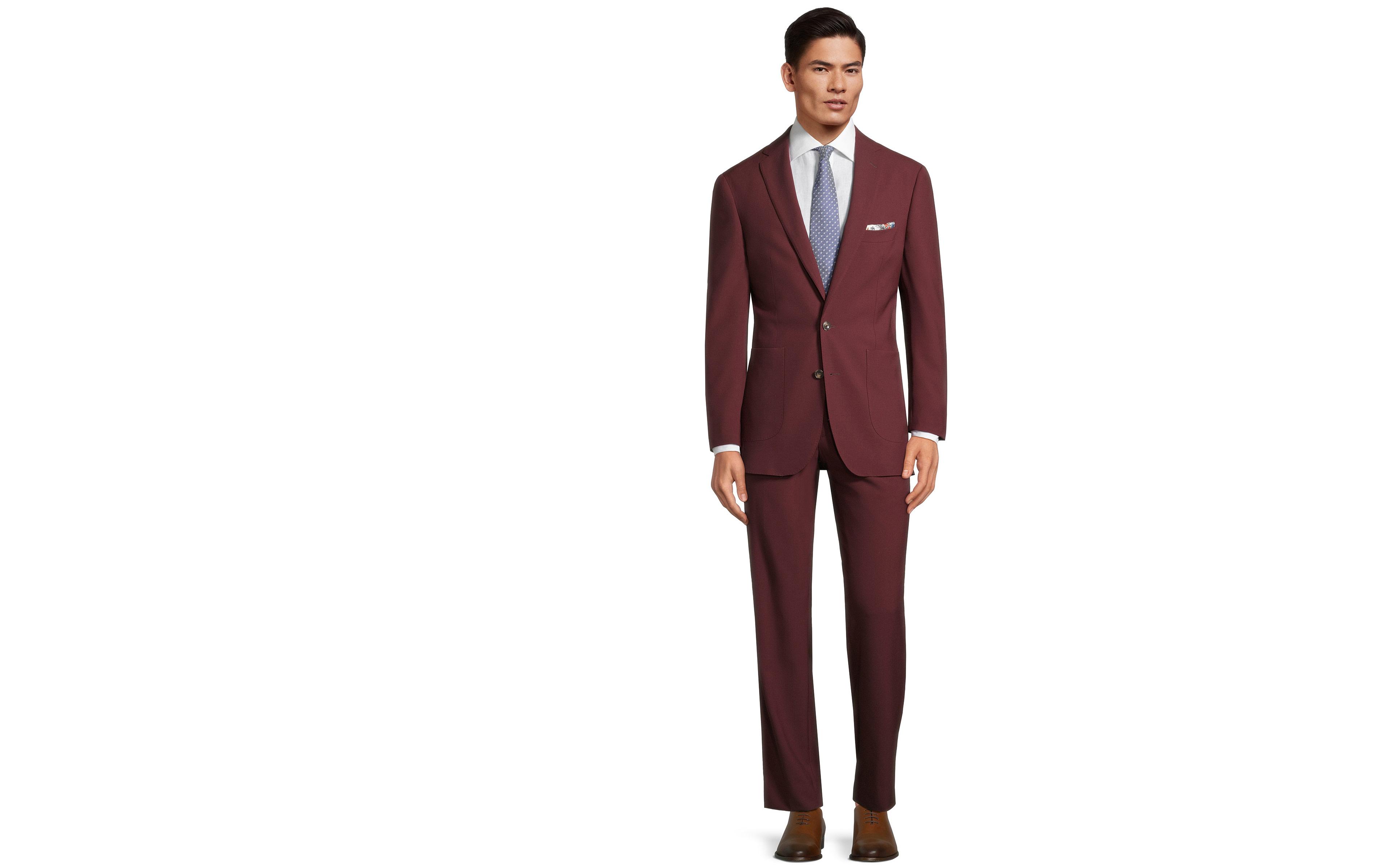 Wine Red Natural Bi-Stretch Suit