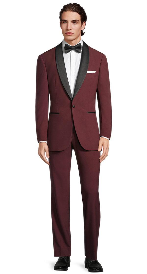 Wine Red Natural Bi-Stretch Tuxedo