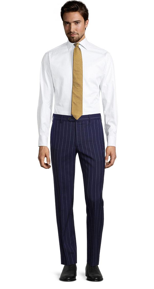 Vendetta Premium Navy Wide Chalkstripe Pants