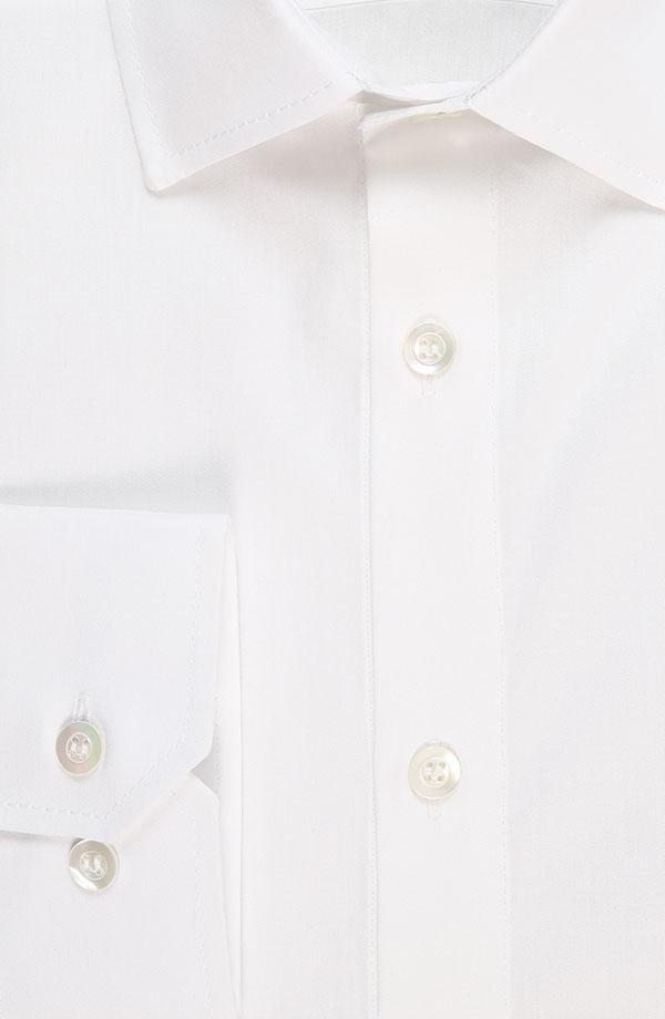 Pure White Cotton Twill Shirt