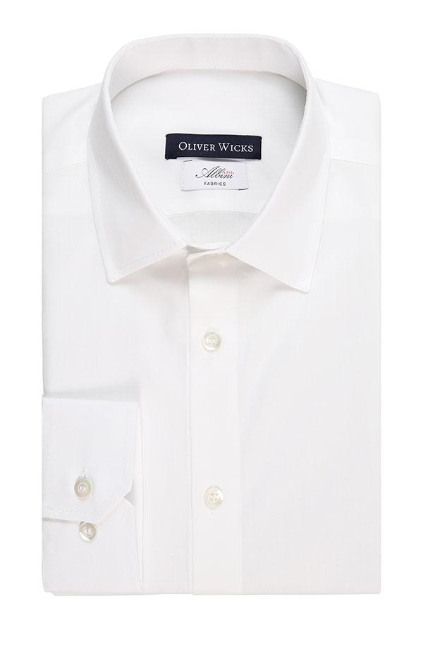 Pure White Cotton Twill Shirt