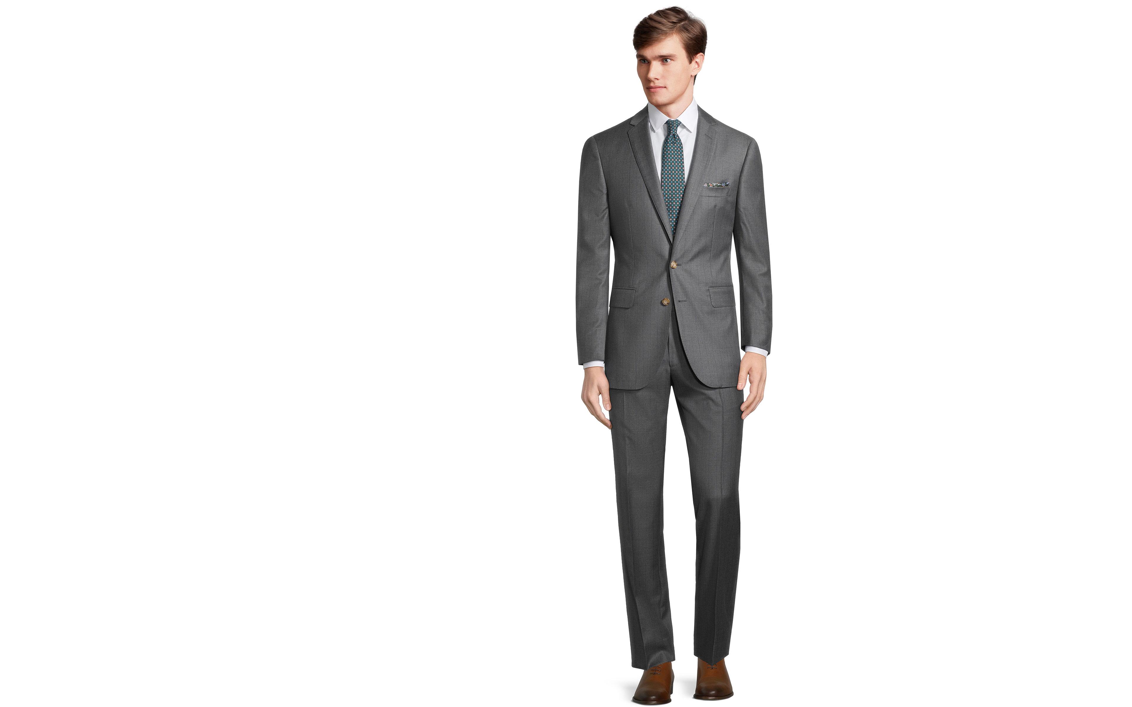 Green Pinstripe Grey Suit