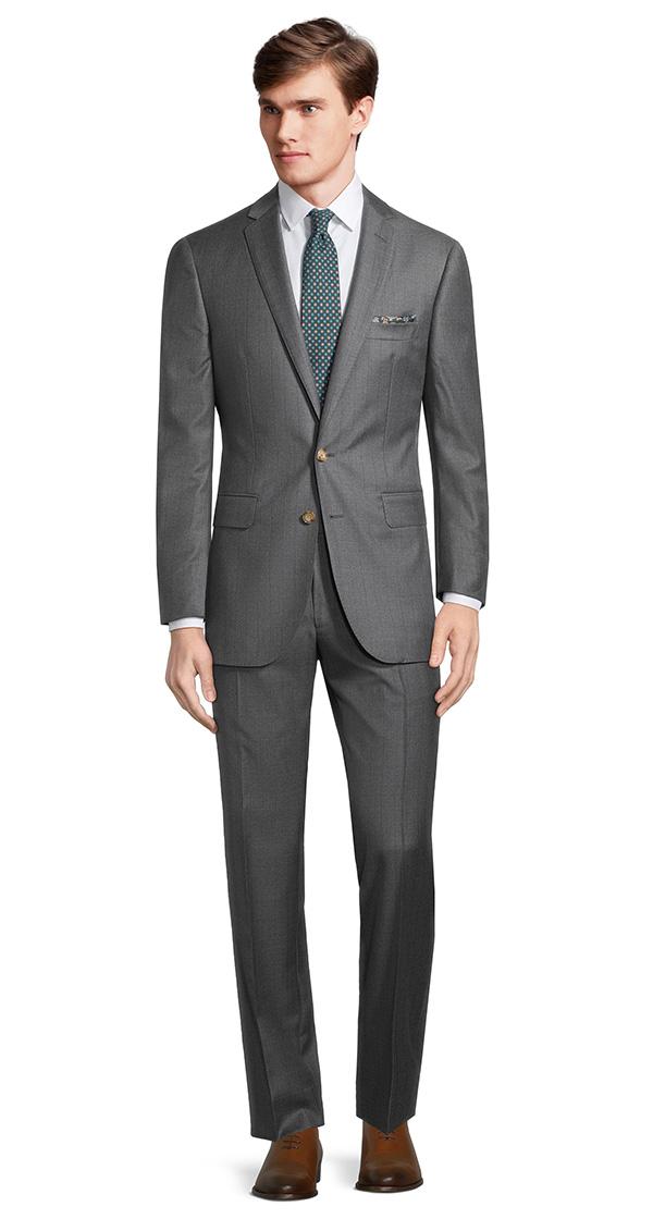 Green Pinstripe Grey Suit