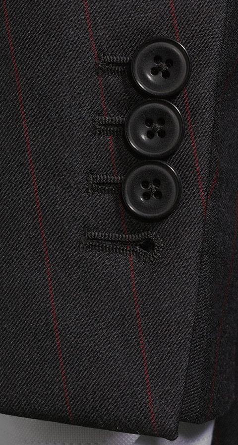 Red Pinstripe Charcoal Suit