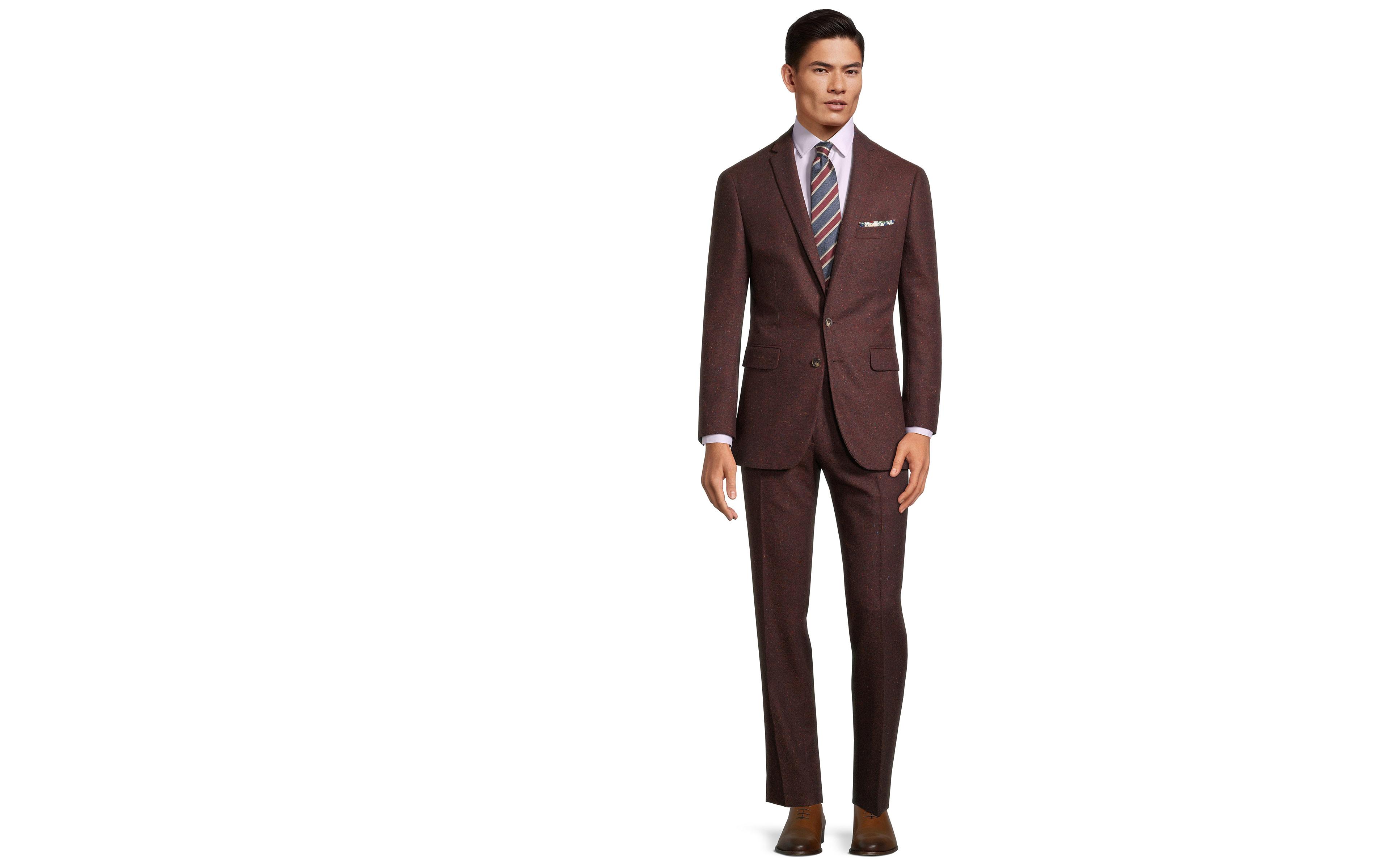 Burgundy Donegal Tweed Suit