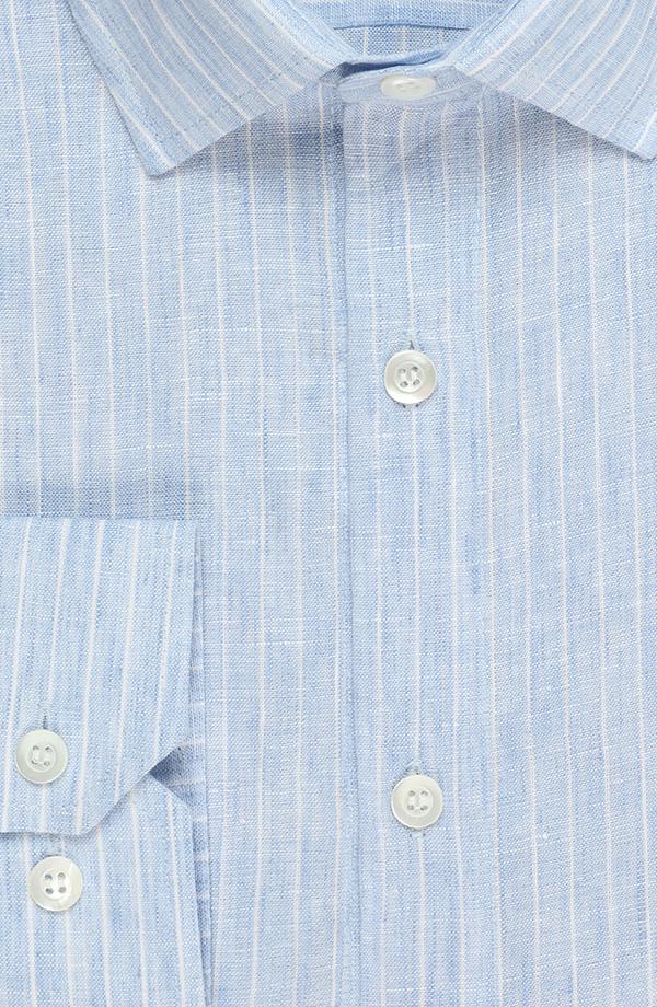 Light Blue Striped Linen Shirt