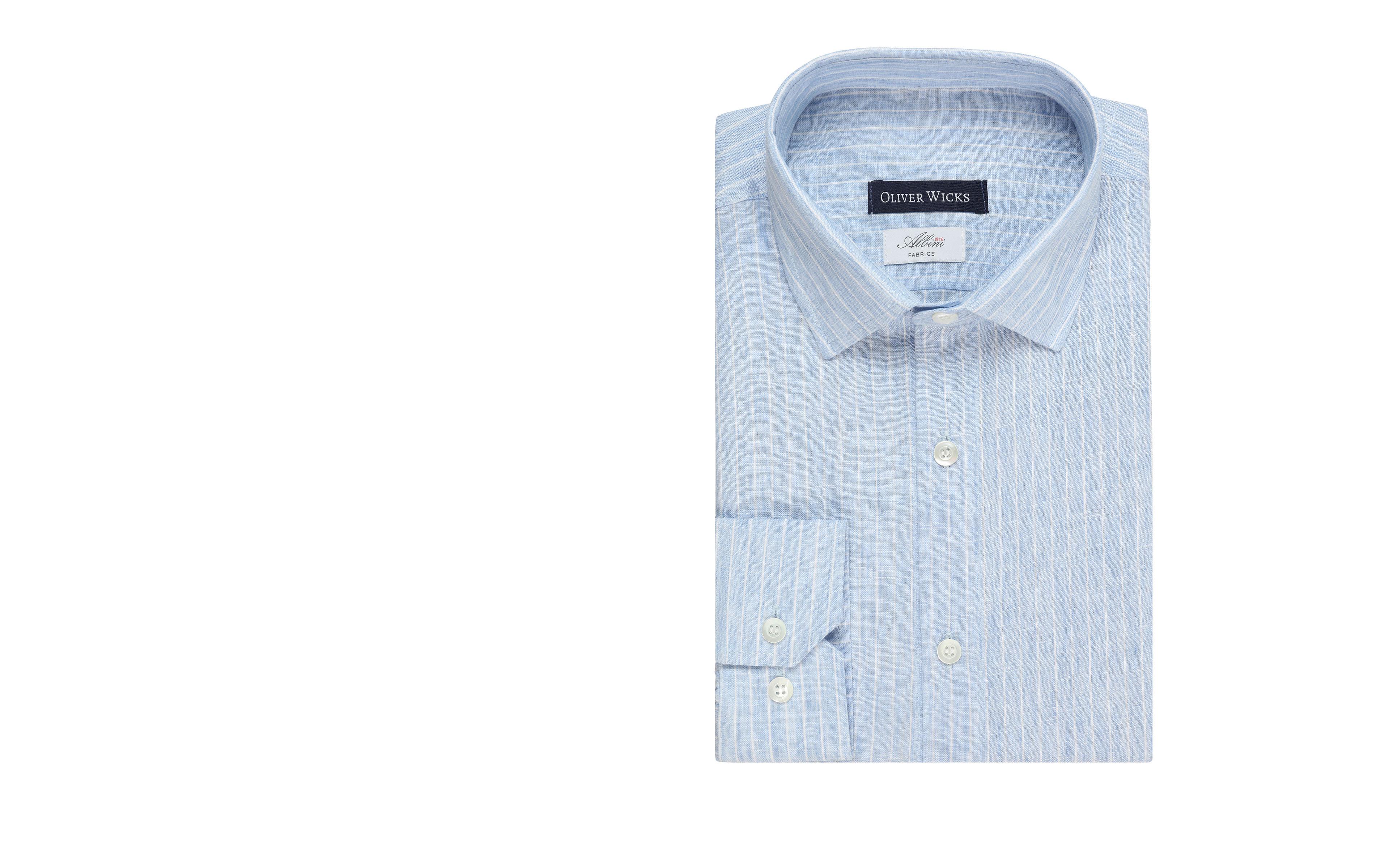 Light Blue Striped Linen Shirt