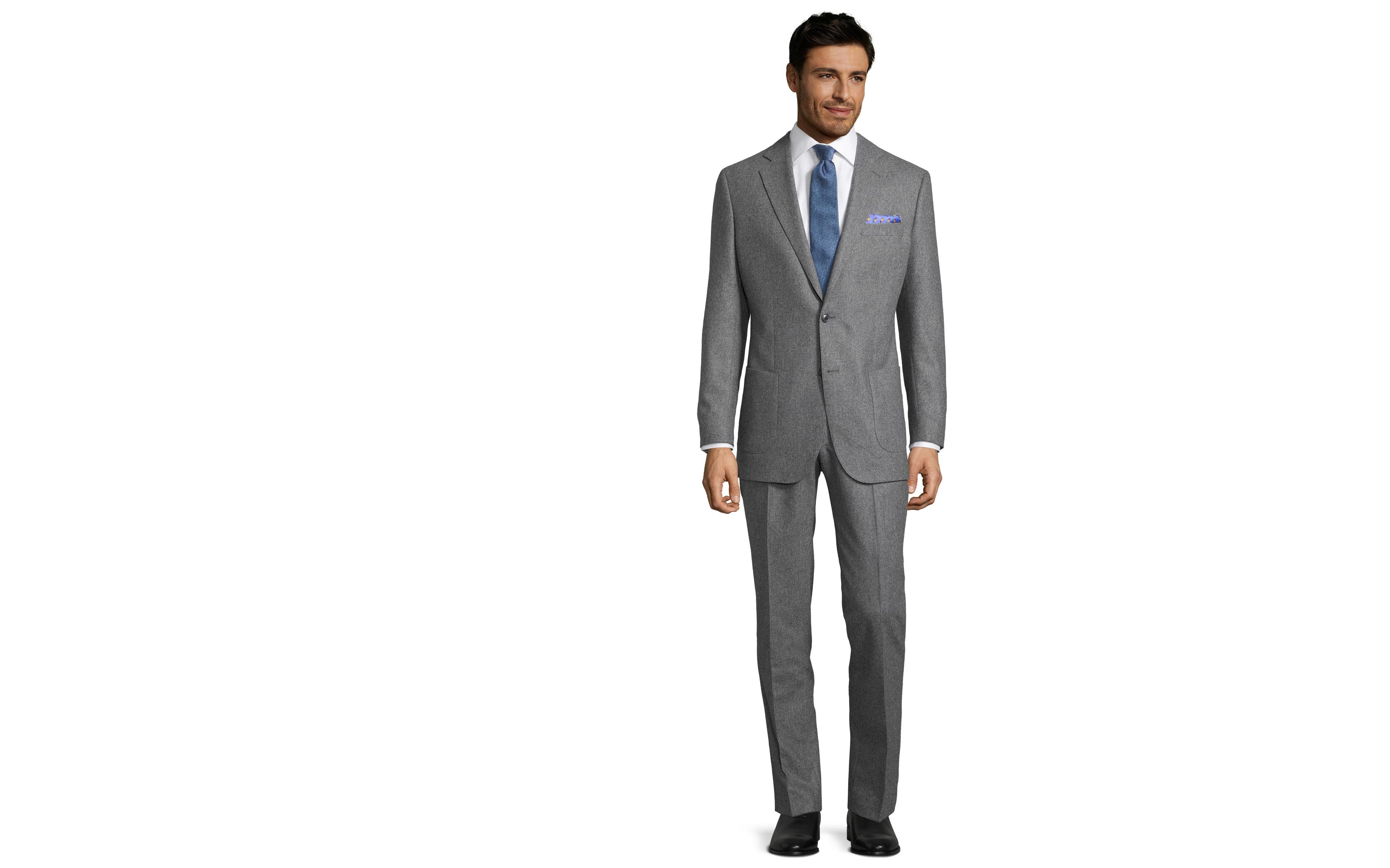 Grey Wool Flannel Suit