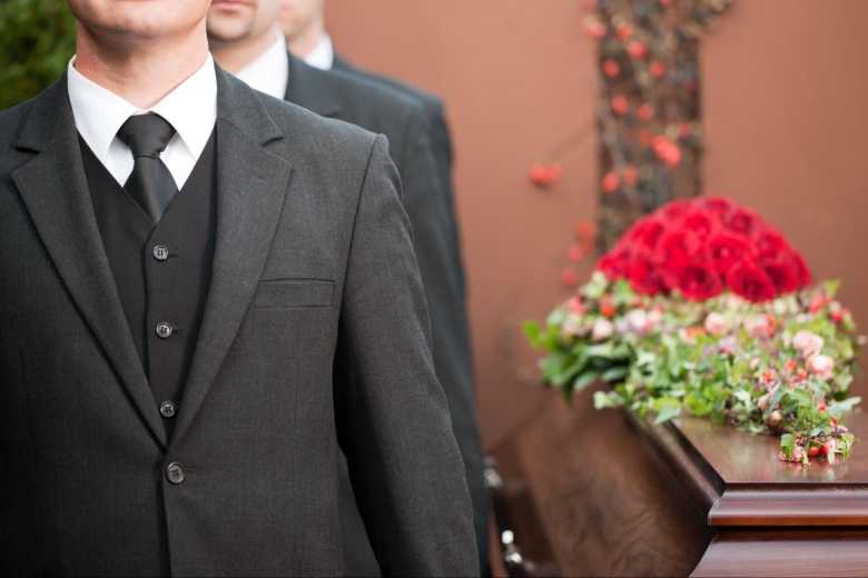 Men Wear Suits and Underpieces Carrying a Coffin