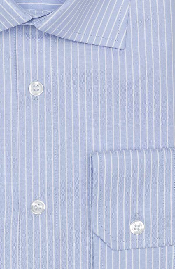 White Striped Blue Two-Fold Cotton Shirt