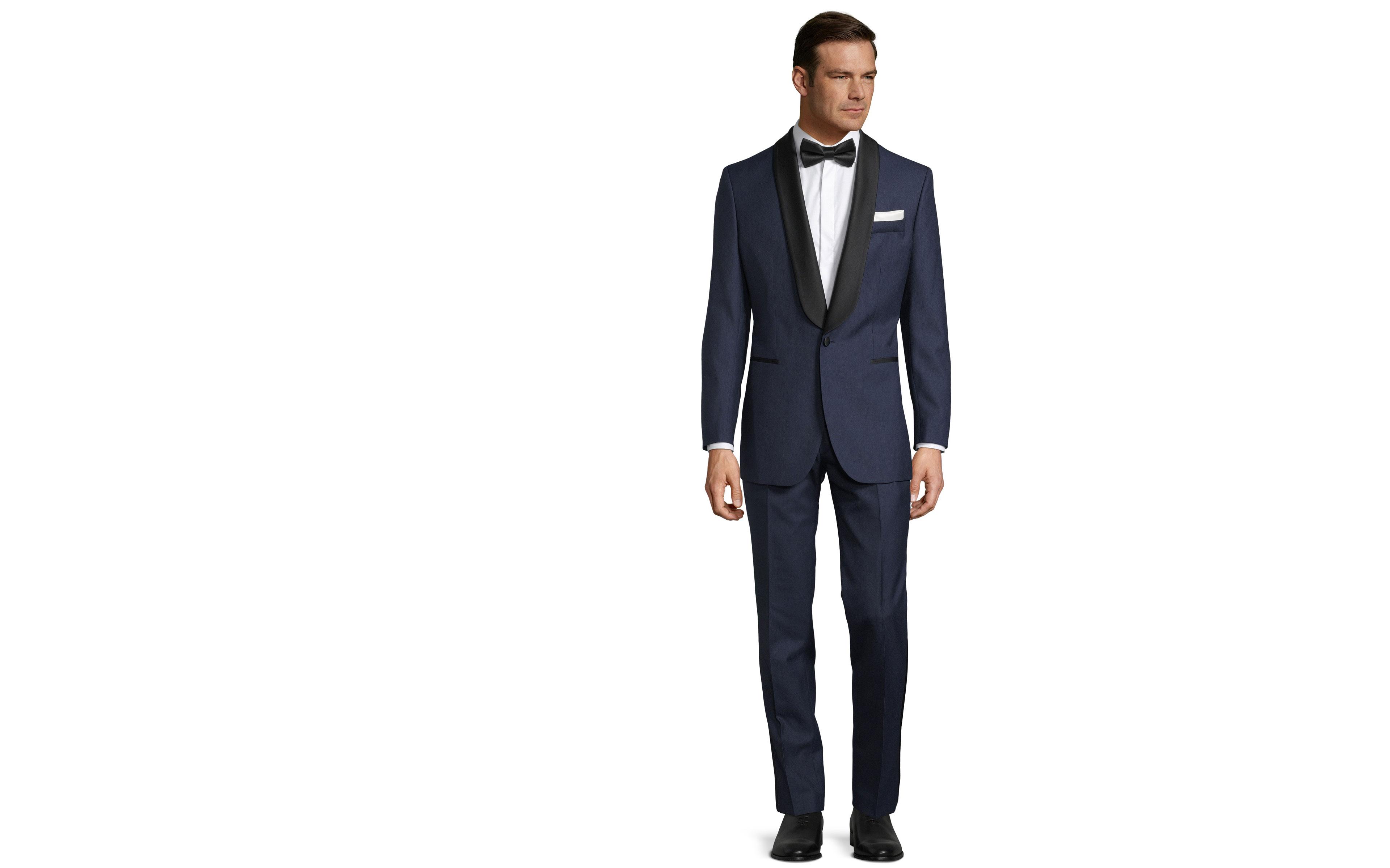 Blue Sharkskin Tuxedo