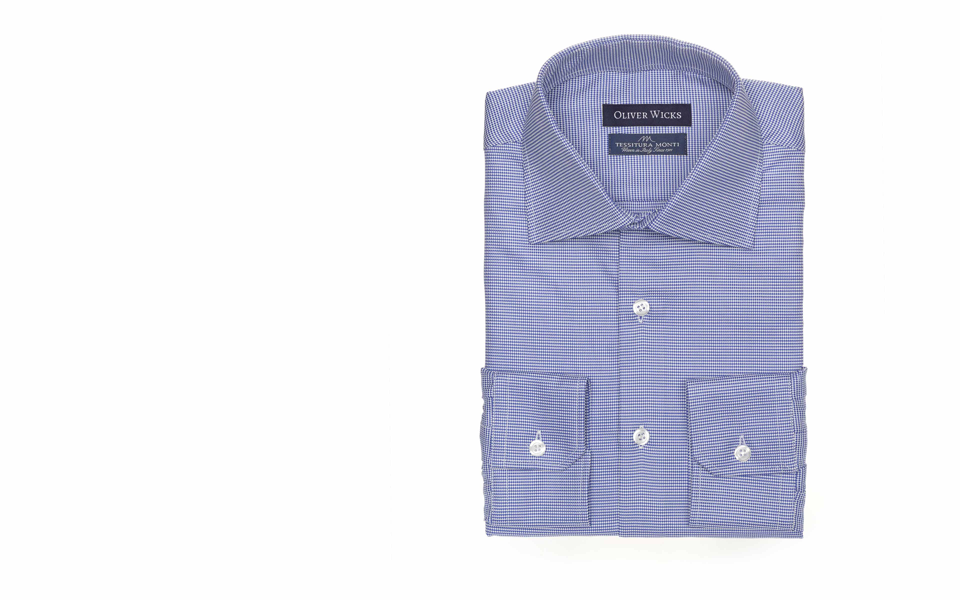 Micropatterned Blue Cotton Shirt