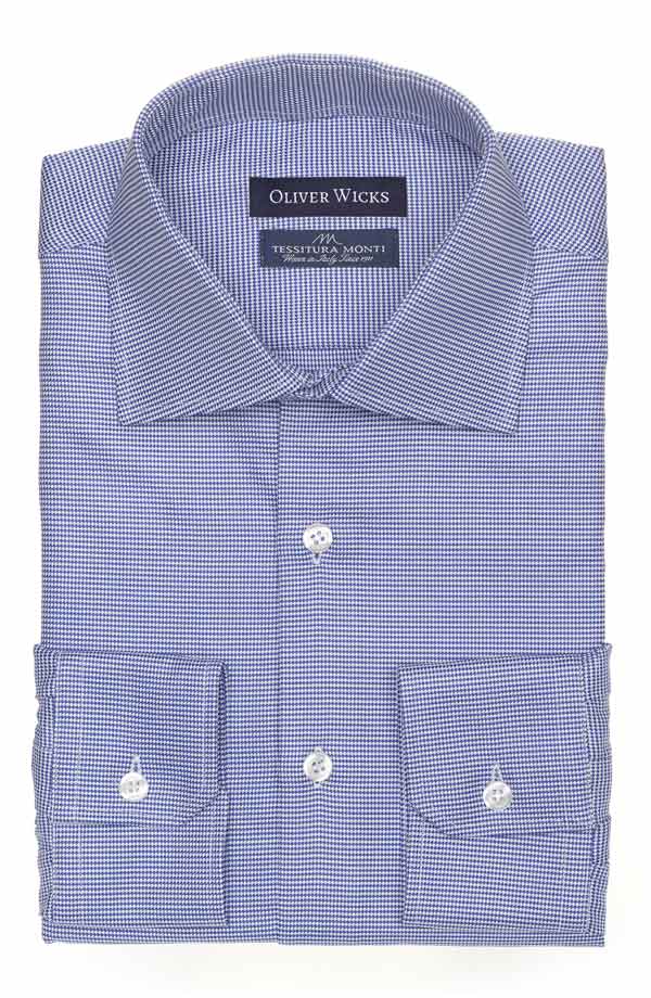 Micropatterned Blue Cotton Shirt