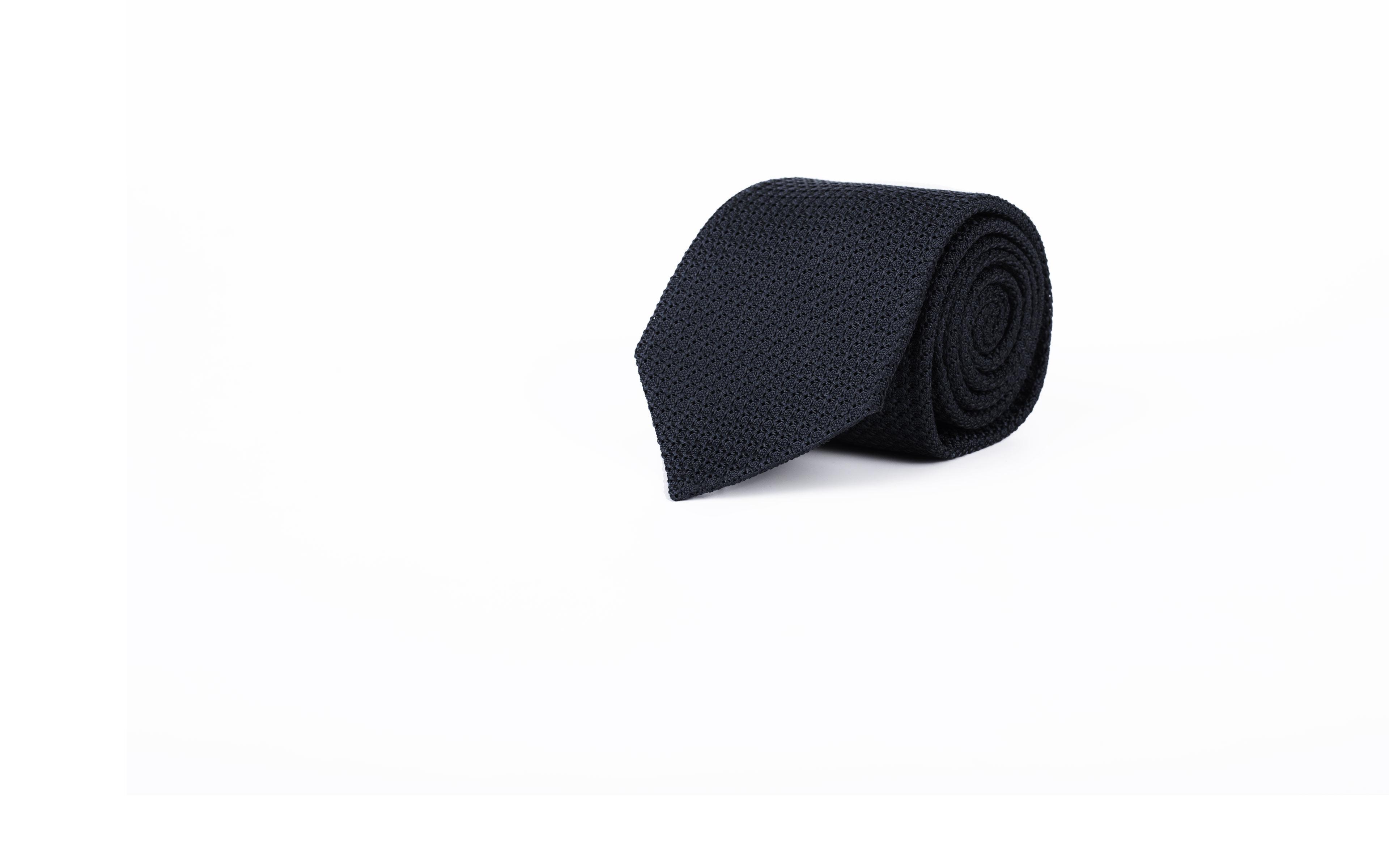 Dark Navy 100% Grenadine Silk Tie