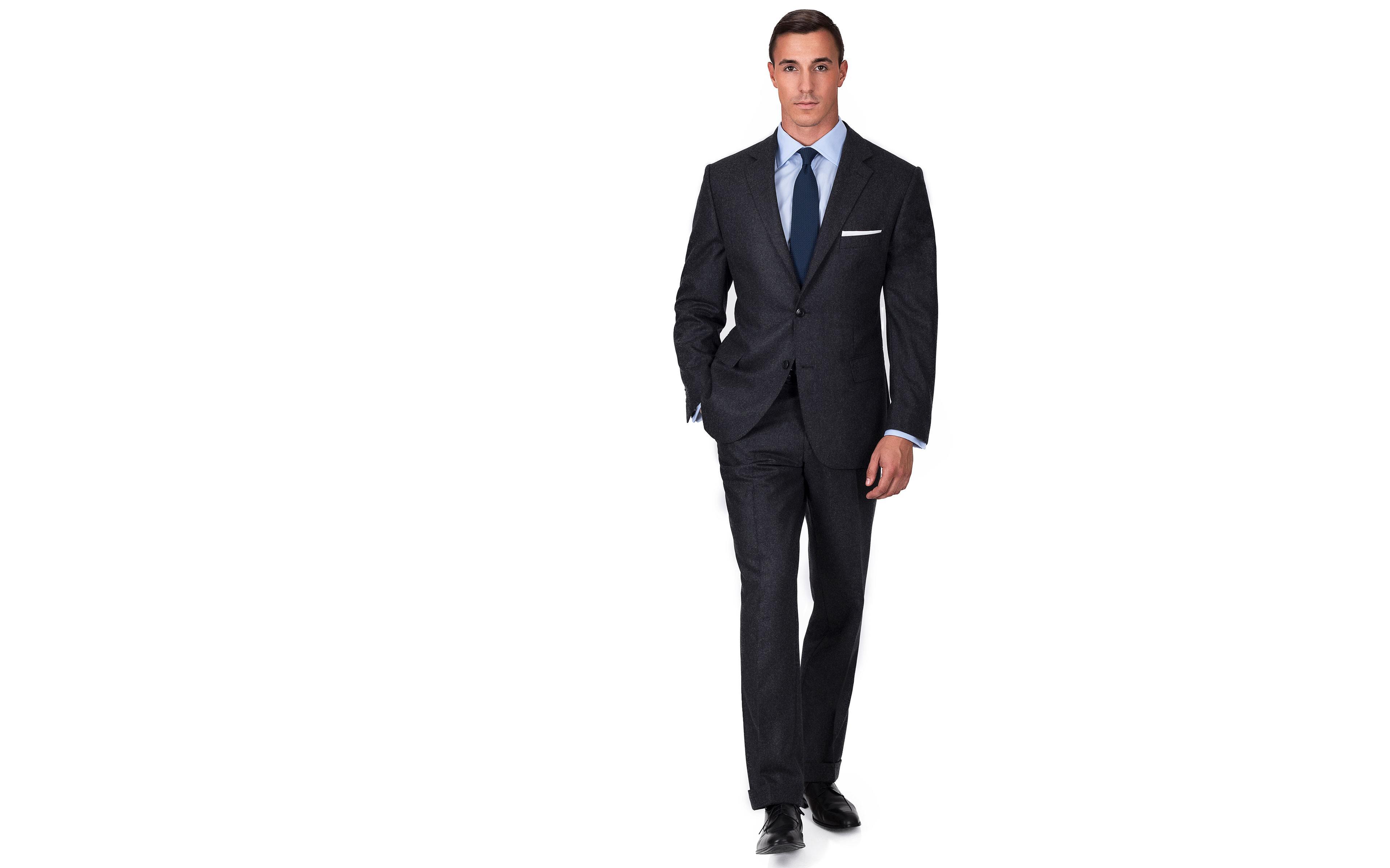 Charcoal Wool Flannel Suit