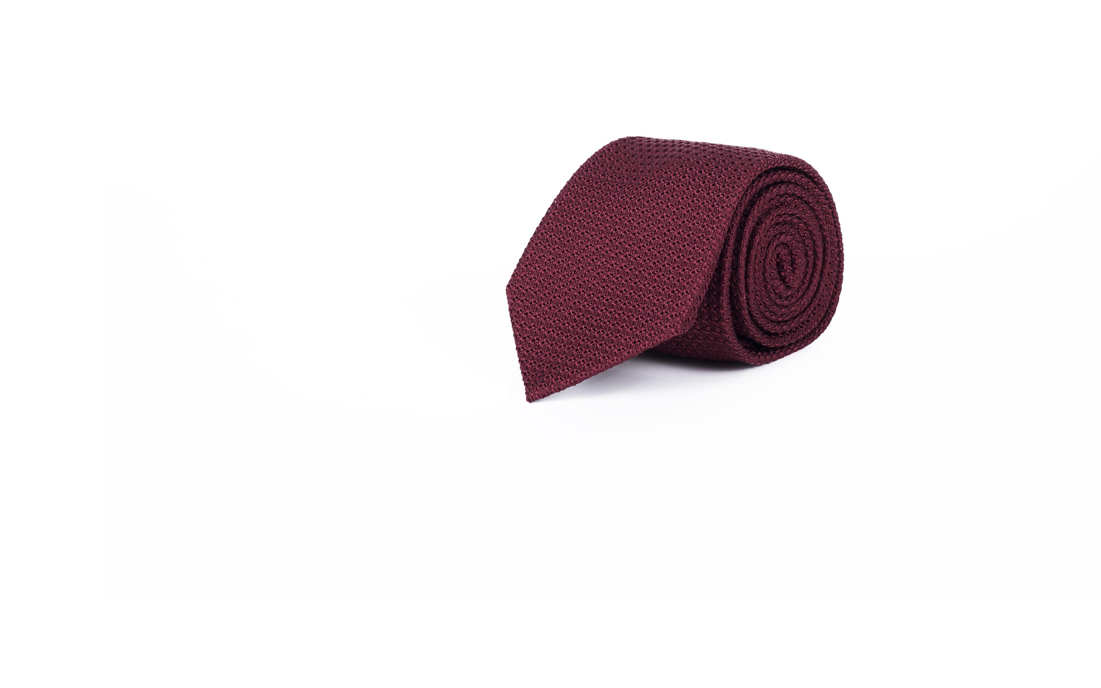 Burgundy 100% Grenadine Silk Tie