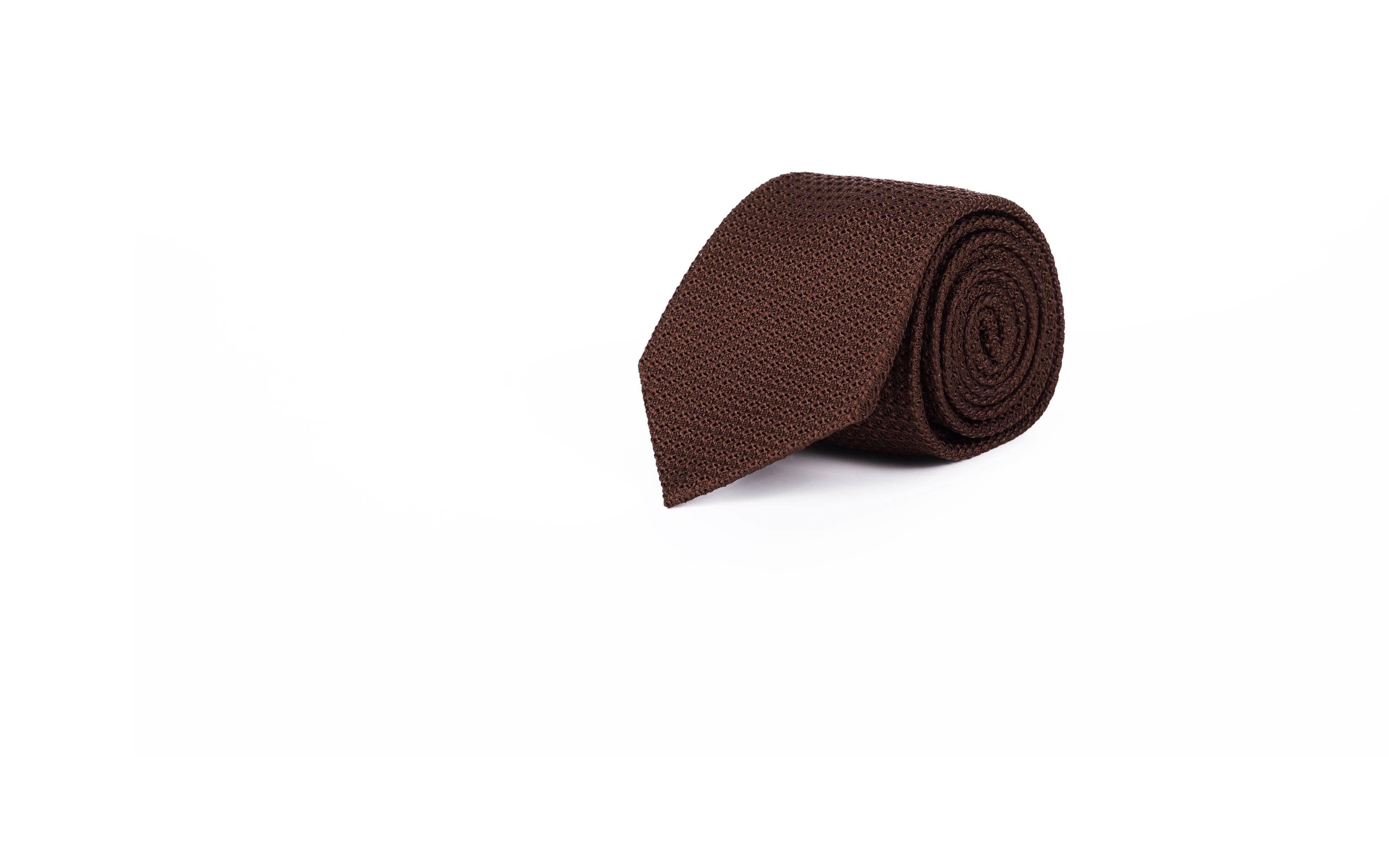 Brown 100% Grenadine Silk Tie