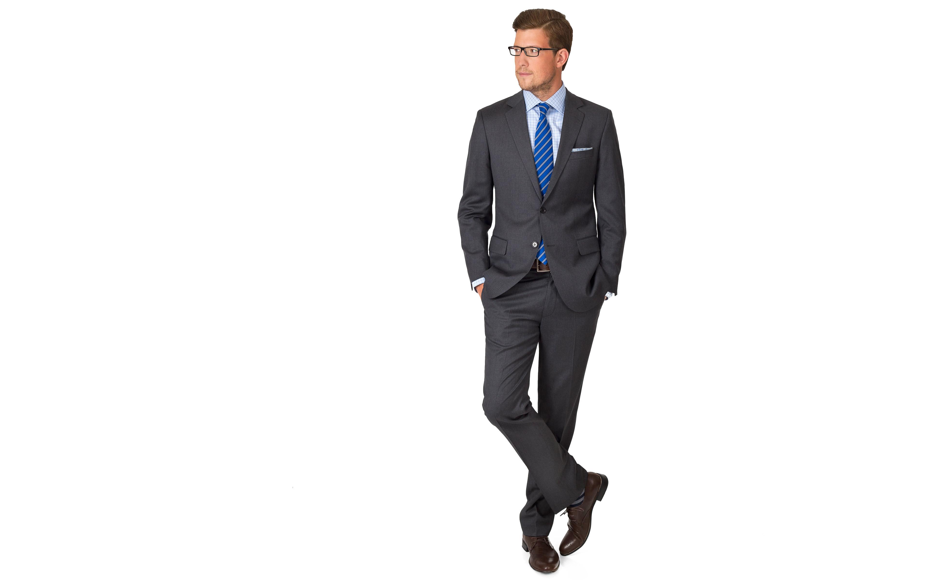 Suit in Solid Grey Wool