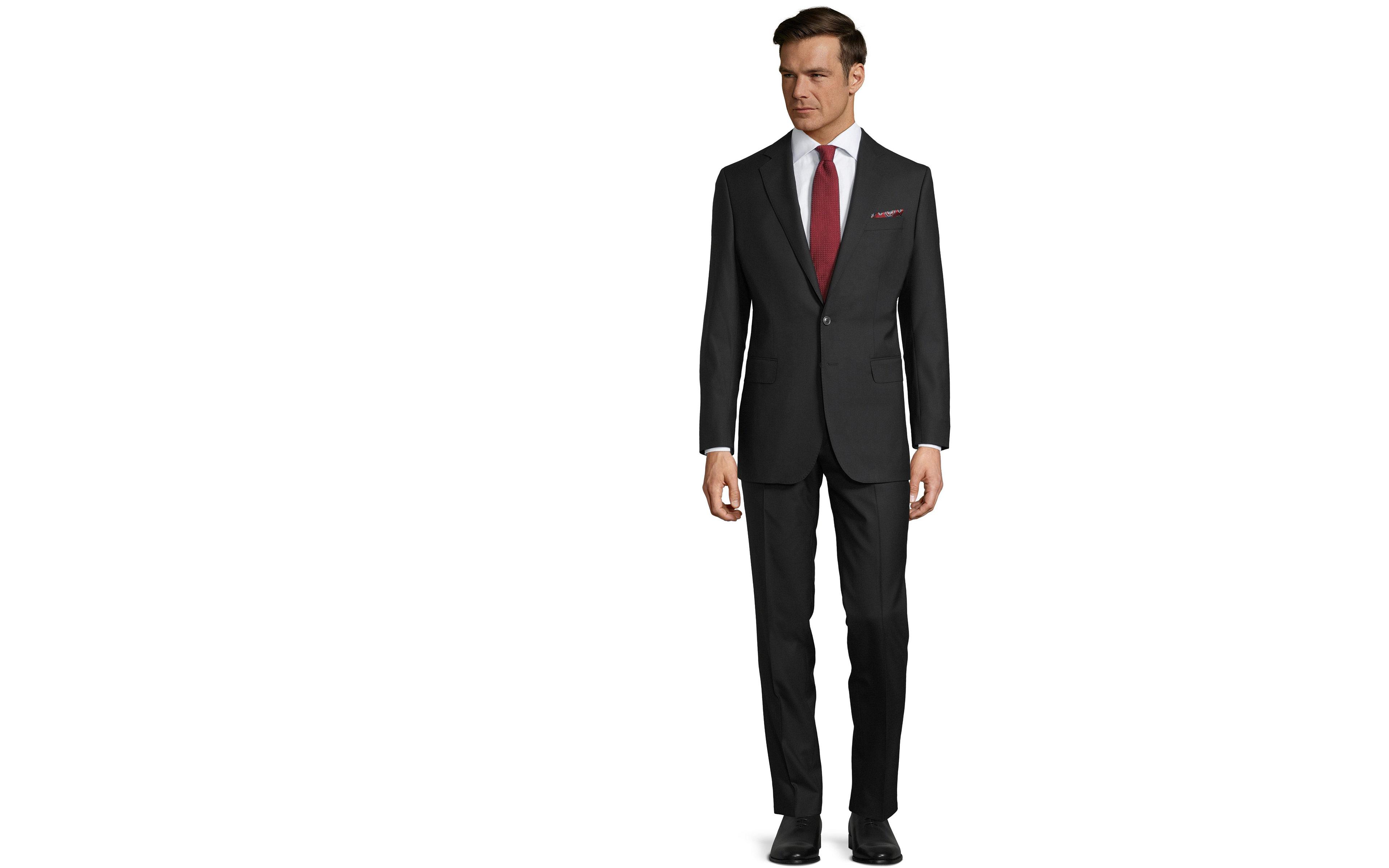 Suit in Solid Black Wool