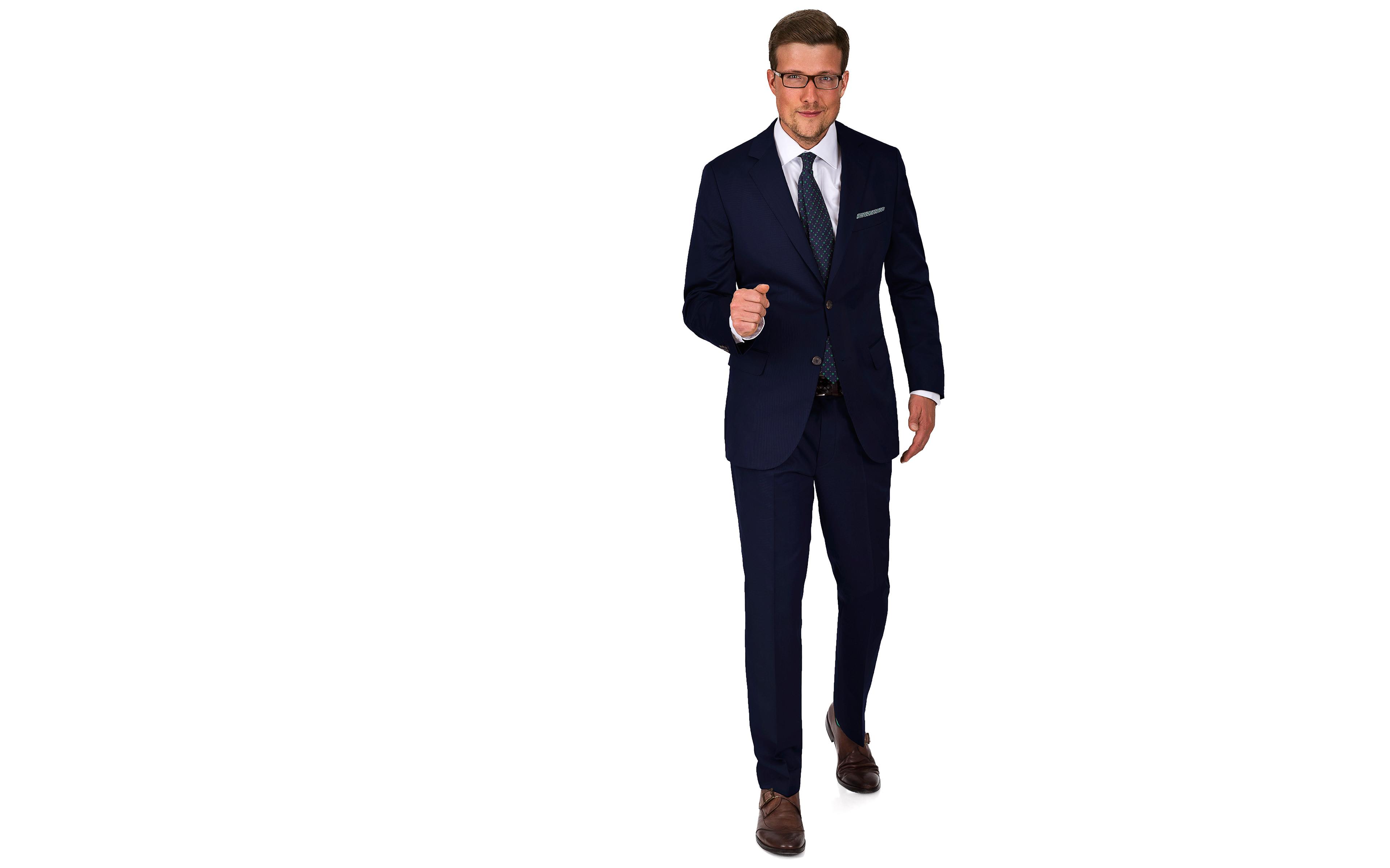 Suit in Navy Cotton