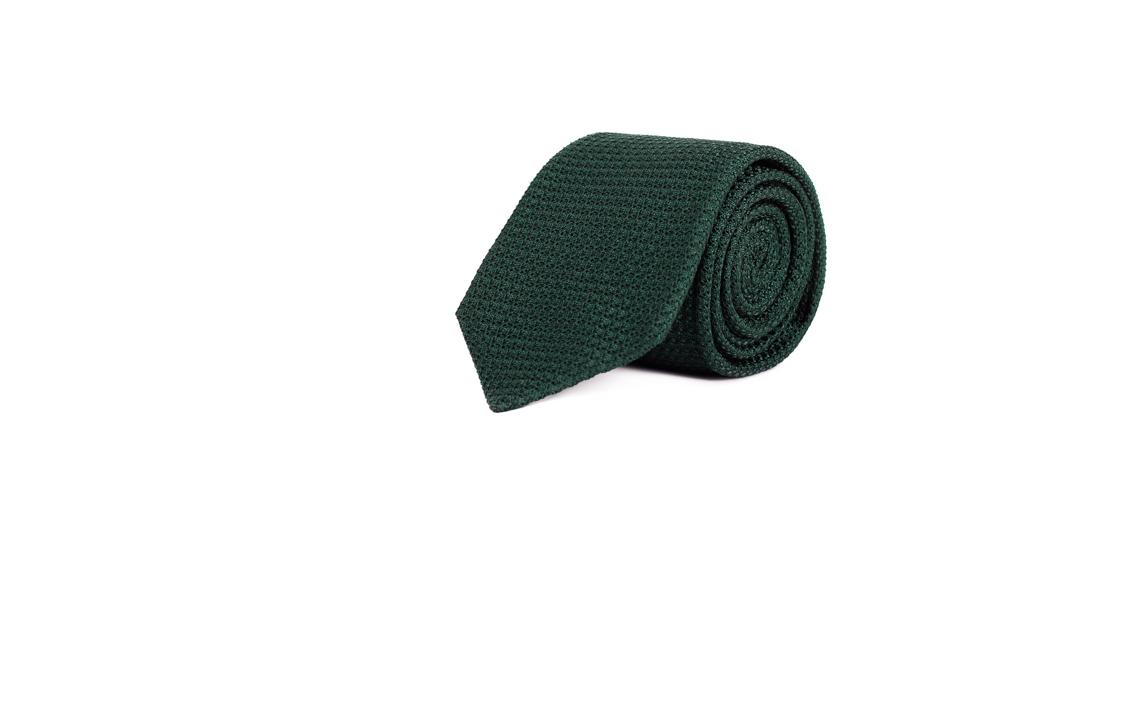 Dark Green 100% Grenadine Silk Tie