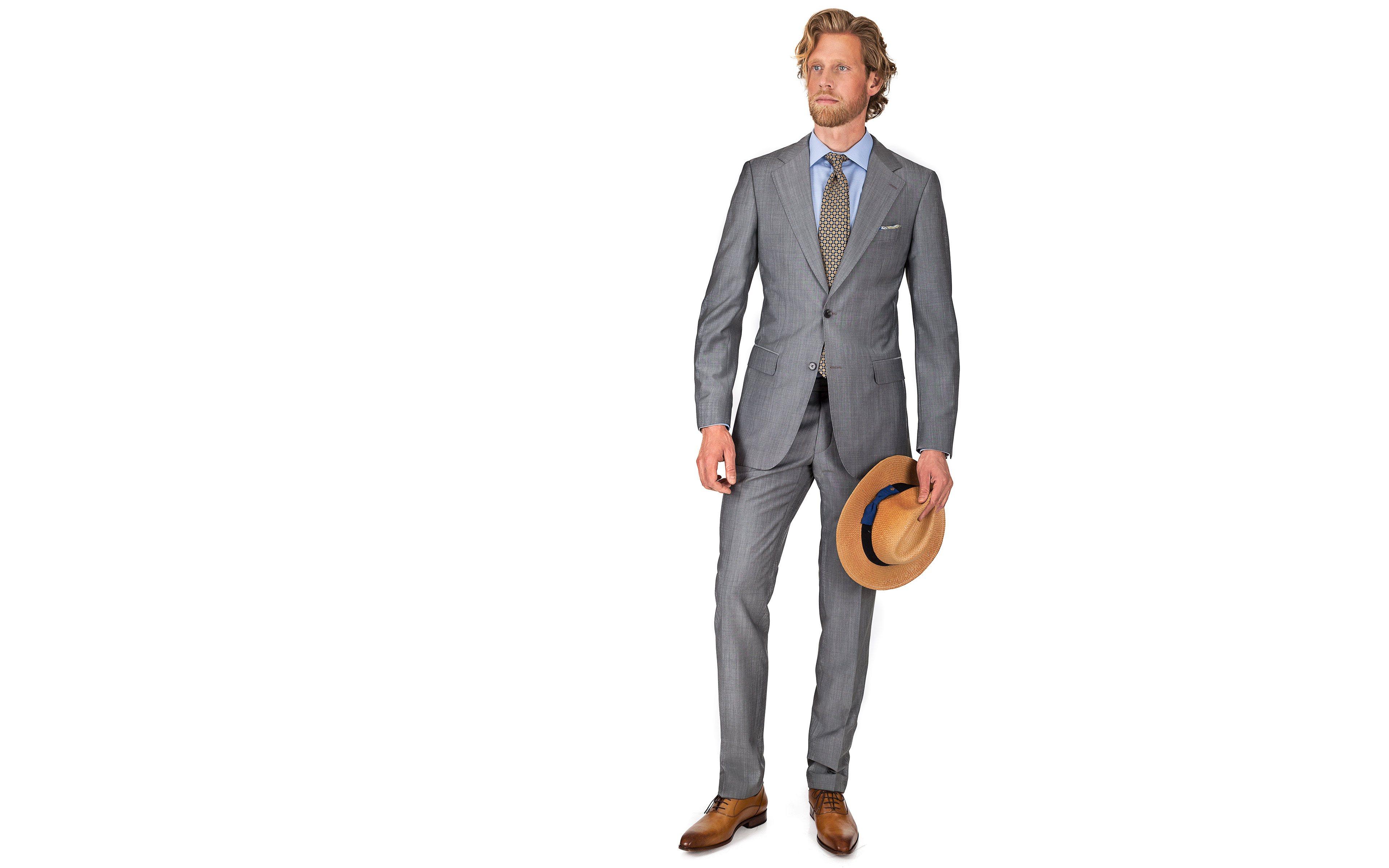 Light Grey Wool & Mohair Suit