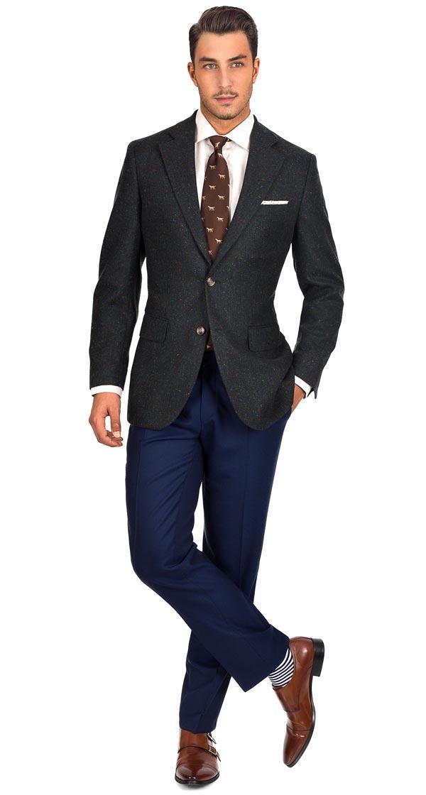 Olive Green Donegal Tweed Blazer