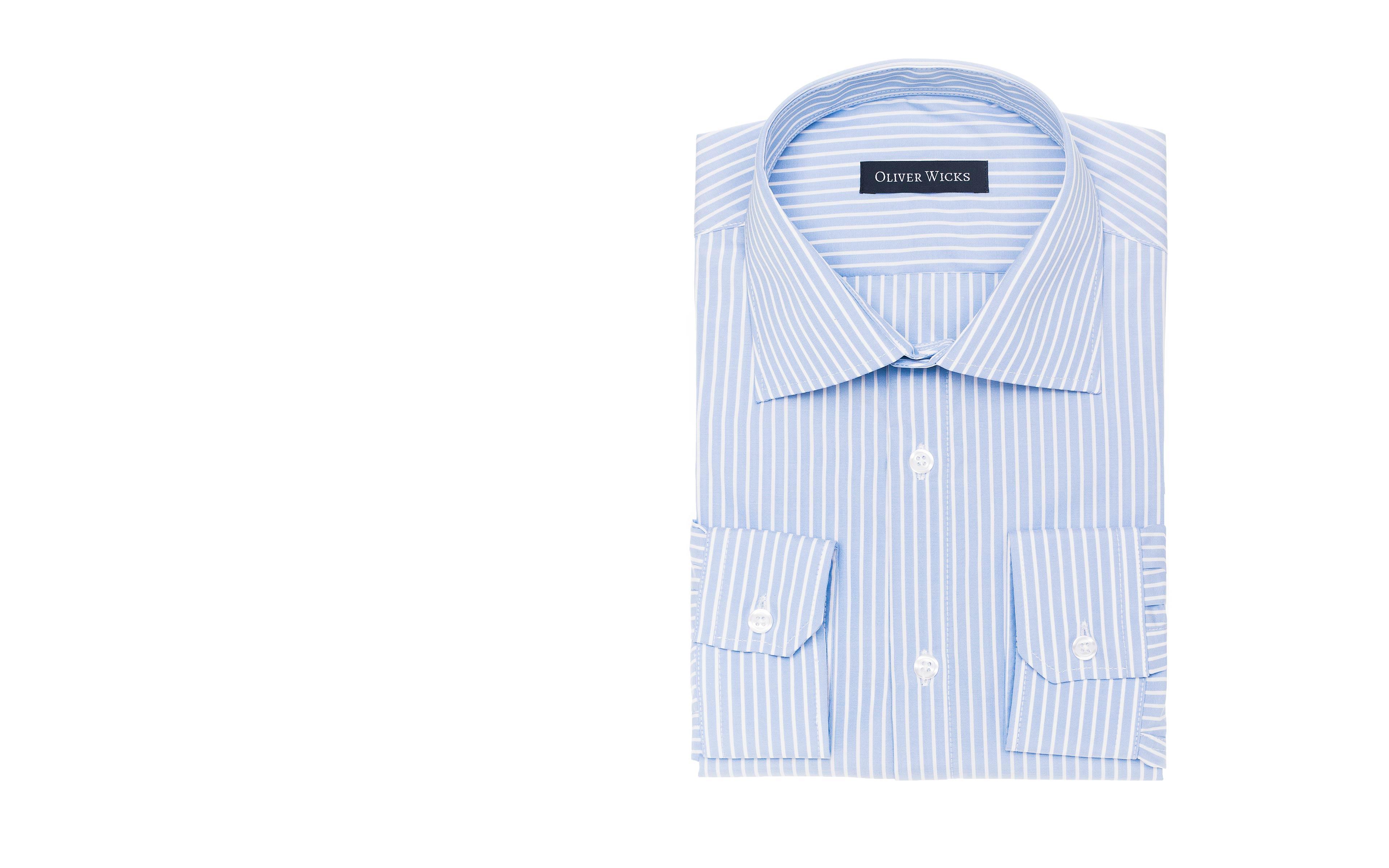 White Striped Blue Cotton Shirt