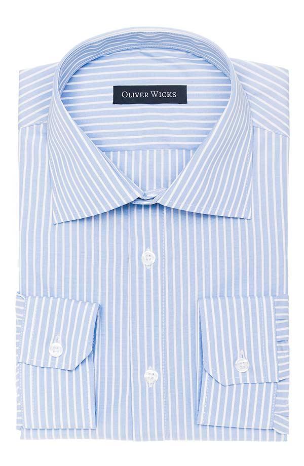 White Striped Blue Cotton Shirt