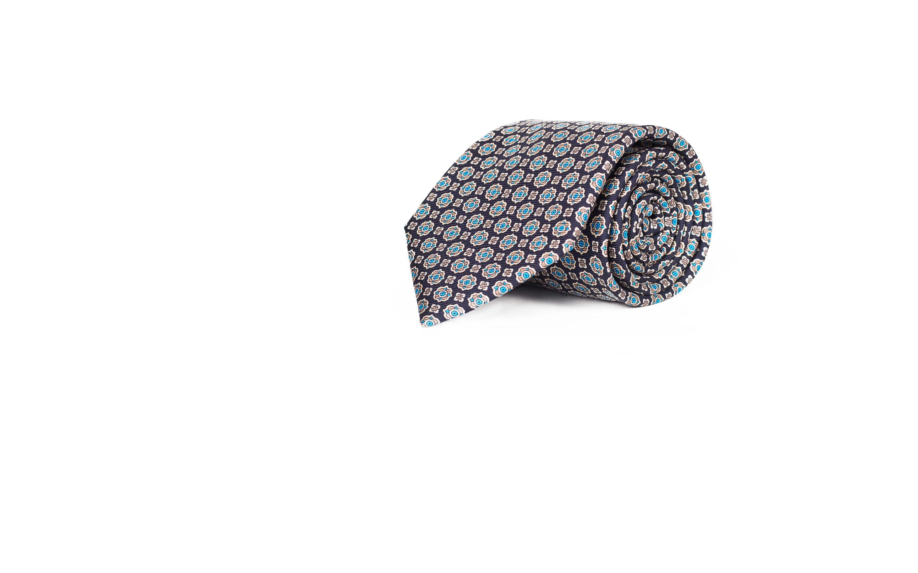 Navy & Blue 28 Momme Silk Tie