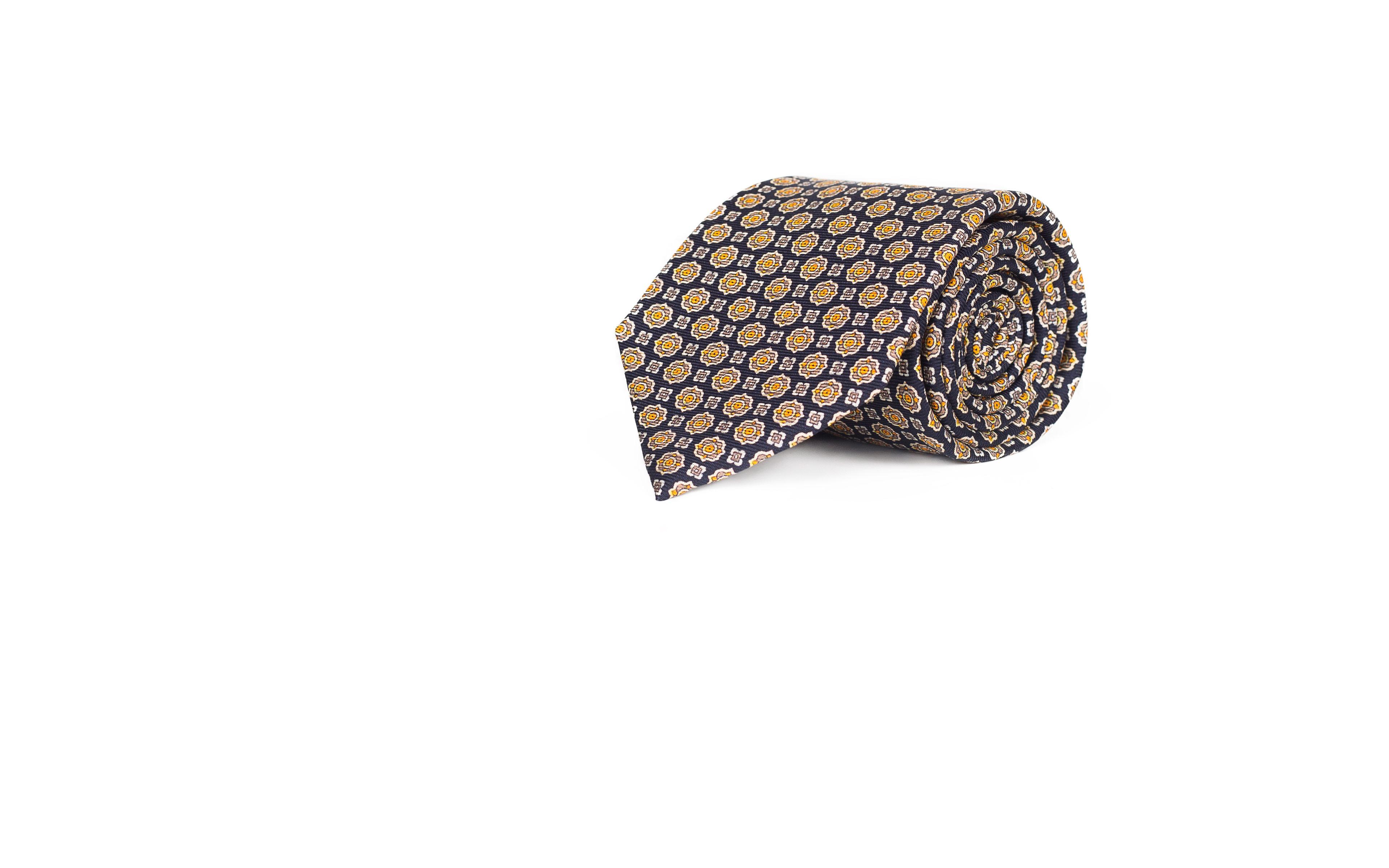 Navy & Bronze 28 Momme Silk Tie