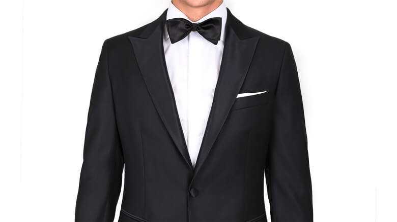 Black Suit White Shirt and Black Bow Tie