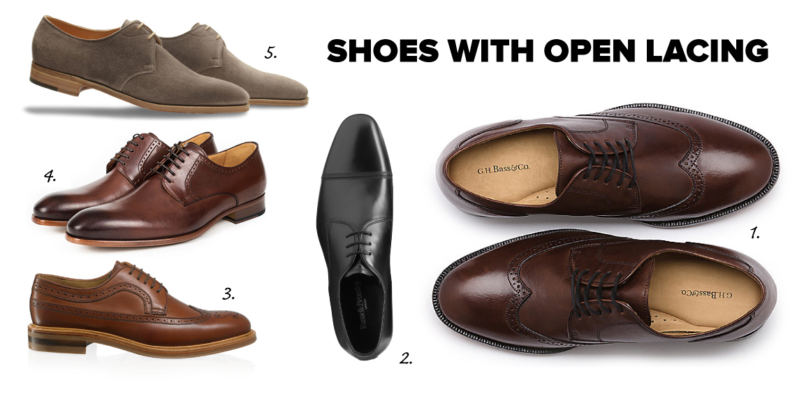 derby shoes with open lacing