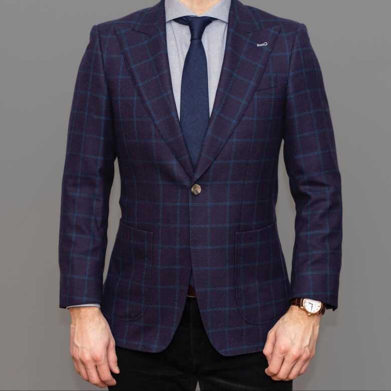 Blue Checkered Suit Jacket