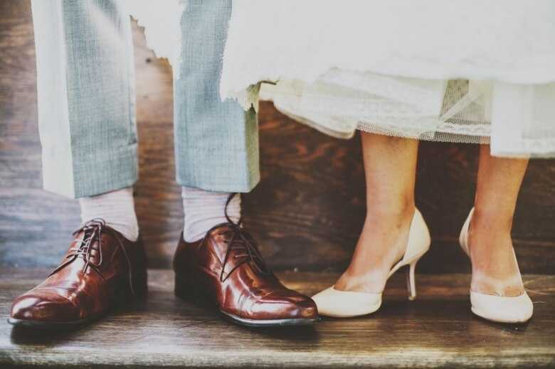 Brown and White Formal Wedding Shoes