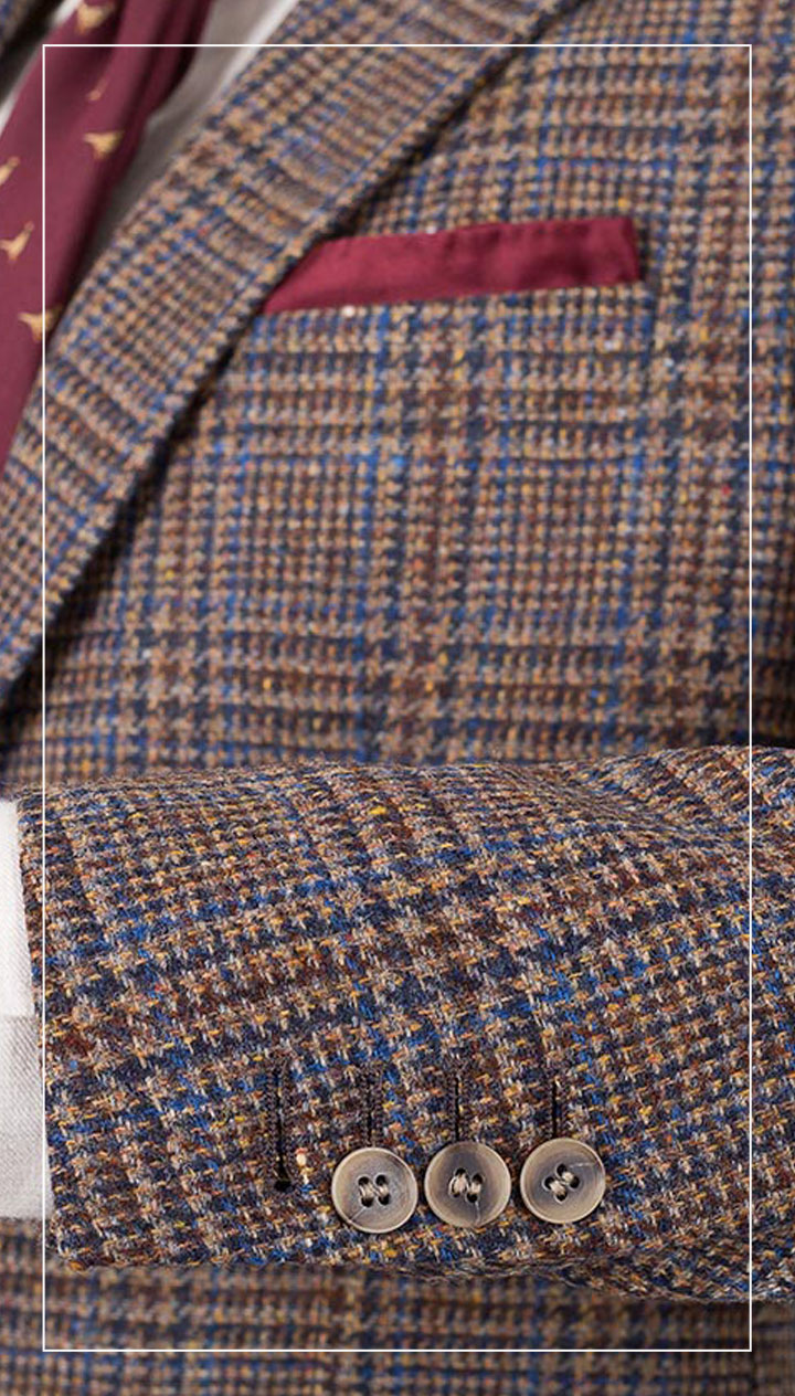 Brown Plaid Shetland Tweed