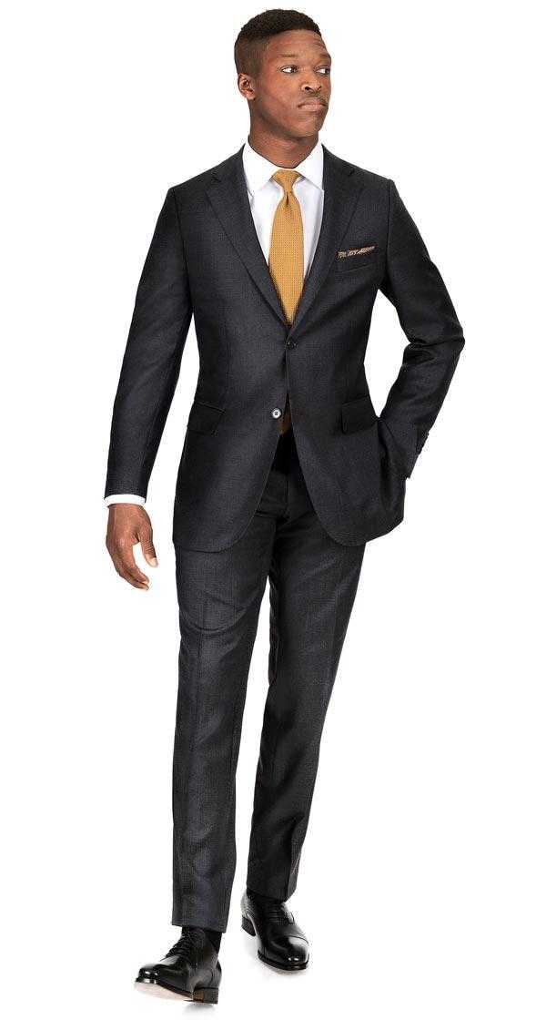 Charcoal pick & pick suit by Oliver Wicks