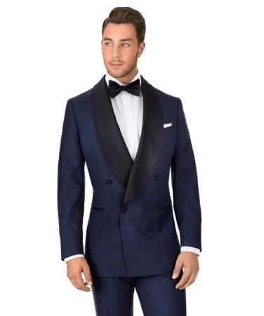 Dark Blue Double-Breasted Suit