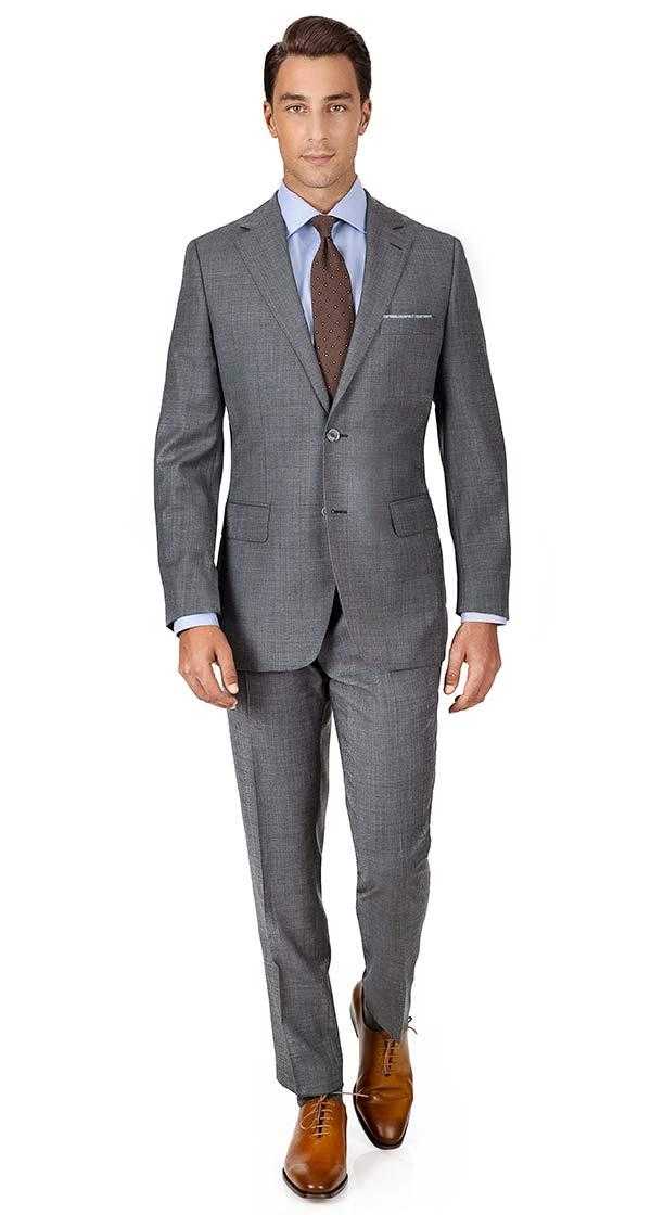 A grey pick & pick suit by Oliver Wicks