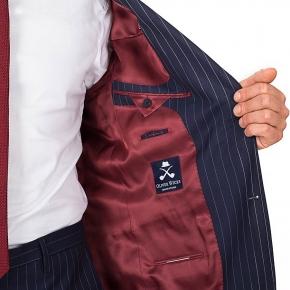 Navy Pinstripe Suit - UK - thumbnail image 1