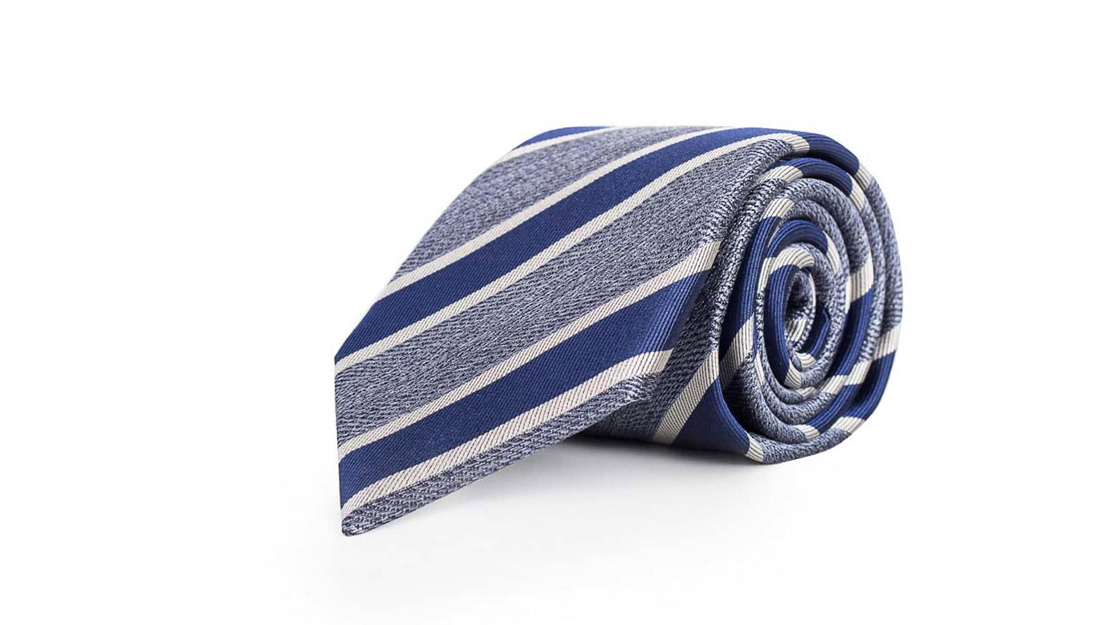 Navy & Blue Silk Tie - slider image 