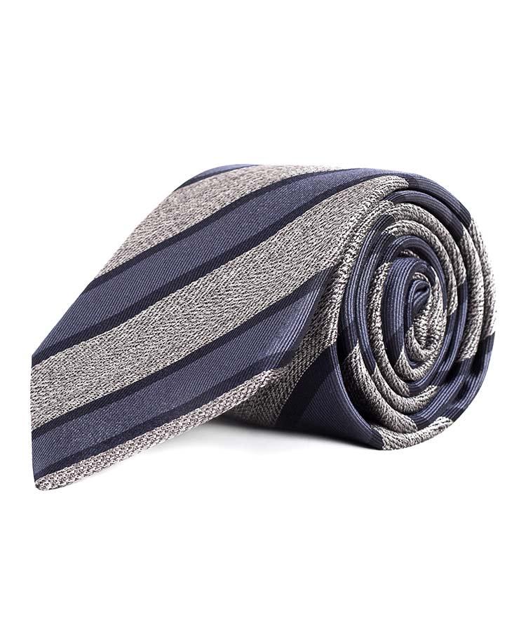 Navy & Grey Silk Tie - slider image 