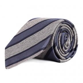 Navy & Grey Silk Tie - thumbnail image 1