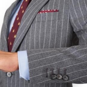 Grey Chalkstripe Wool Flannel Suit - thumbnail image 1