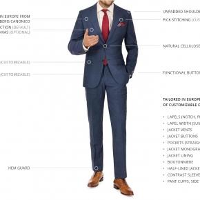 Denim Blue Plaid Suit - thumbnail image 3